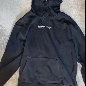 Hollister Black Pullover Hoodie with White Script Logo